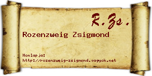 Rozenzweig Zsigmond névjegykártya